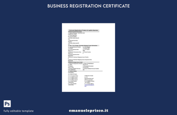 stile verificato Modello Word e PDF di registrazione elettronica dello Sri Lanka